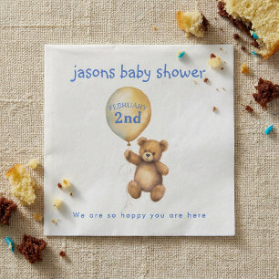 Papel Oso Teddy con globo de bebé ducha servilleta