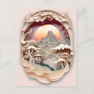 Papel paisajístico fantasmal Cortar postal