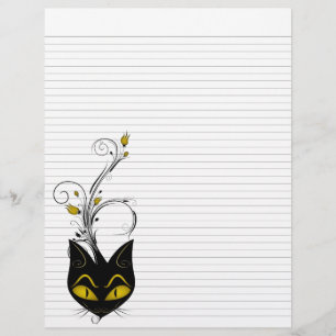 Papel para carpeta de 8,5"x11" Gato negro negro só