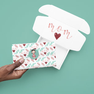 Papel para el tejido del corazón acuarela de mamá