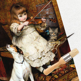 Papel para el tejido del gato del perro del Chica 