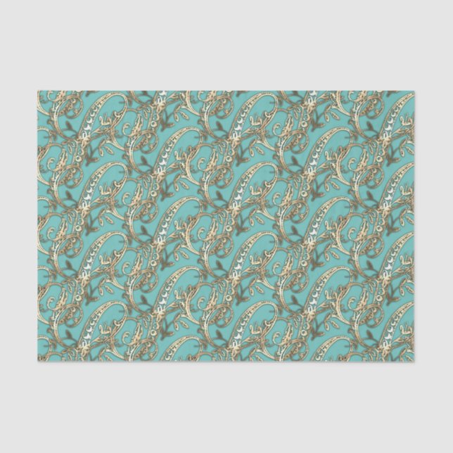 Papel para el tejido del monograma S de oro de ori (Anverso)