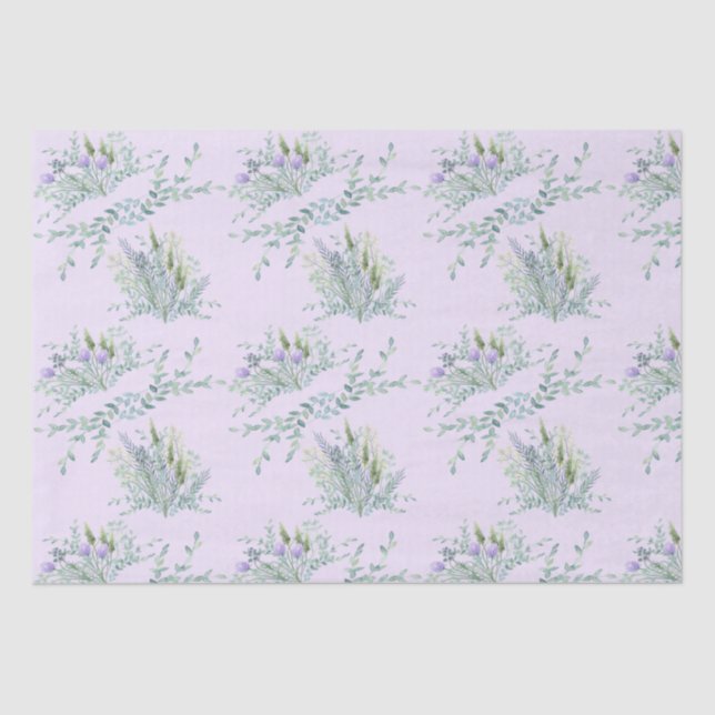 Papel para el tejido Pastel de la Lavanda de Hierb (Anverso)
