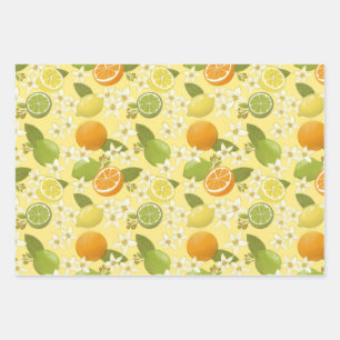 Papel para envolver de cítricos y flores