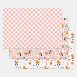 Papel para envolver de ducha para niñas - Juego de