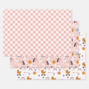 Papel para envolver de ducha para niñas - Juego de
