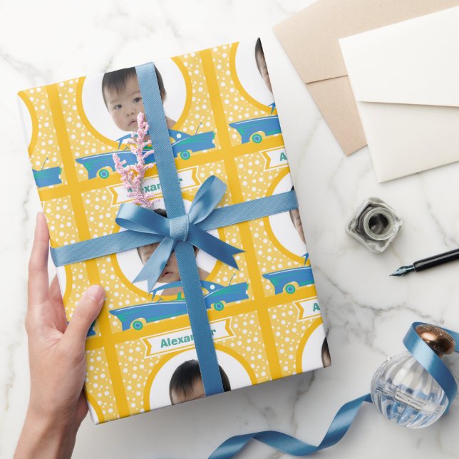 Papel para envolver foto de bebé de coches de carr (Regalar)
