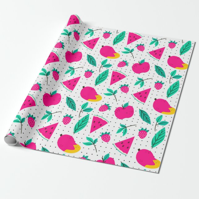 Papel para envolver frutas tropicales (Desenrollado)
