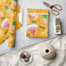 Papel para envolver frutas tropicales
