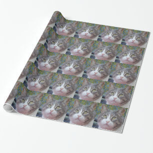 Papel para envolver gato de cara de bebé