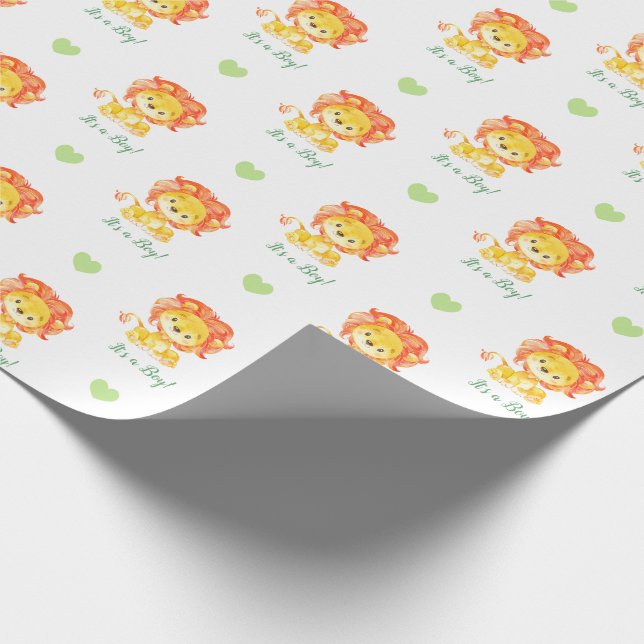 Papel para envolver leones (Naranja verde personal (Esquina)