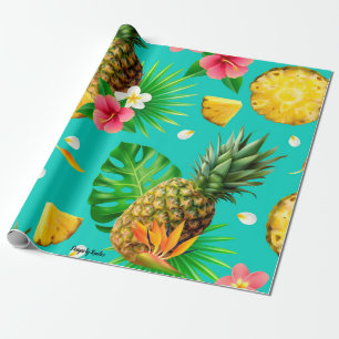 Papel para envolver tema de piña