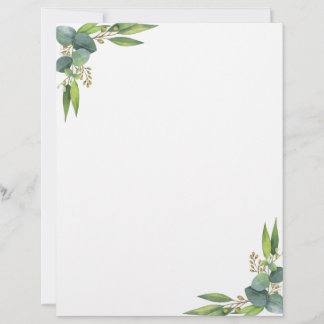 Papel para Escribir Botánica Minimalista