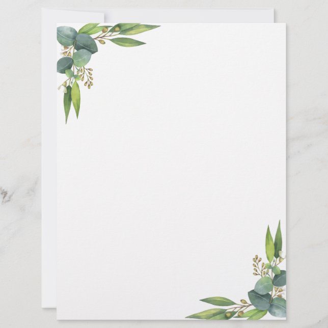 Papel para Escribir Botánica Minimalista (Anverso)