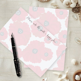 Papel para Escribir con Amapolas y Texto en el Bor