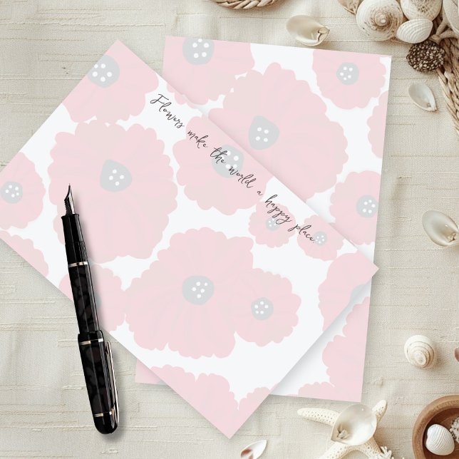Papel para Escribir con Amapolas y Texto en el Bor (Subido por el creador)