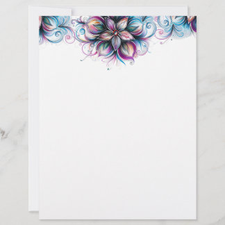 Papel para Escribir con Remolino Floral Elegante