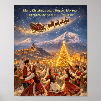 Papel para póster de Feliz Navidad (Semi Brillo)