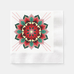 Papel Patrón de Mandala 02 en servilleta roja