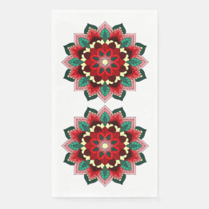 Papel Patrón de Mandala 02 en servilleta roja