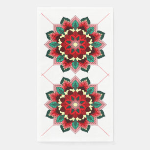 Papel Patrón de Mandala 02 en servilleta roja