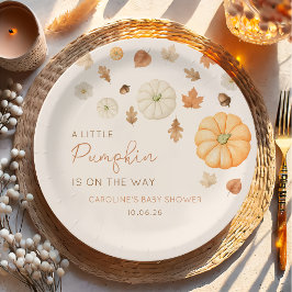 Papel Pequeña Calabaza Otoño Caída Baby Shower Plato de