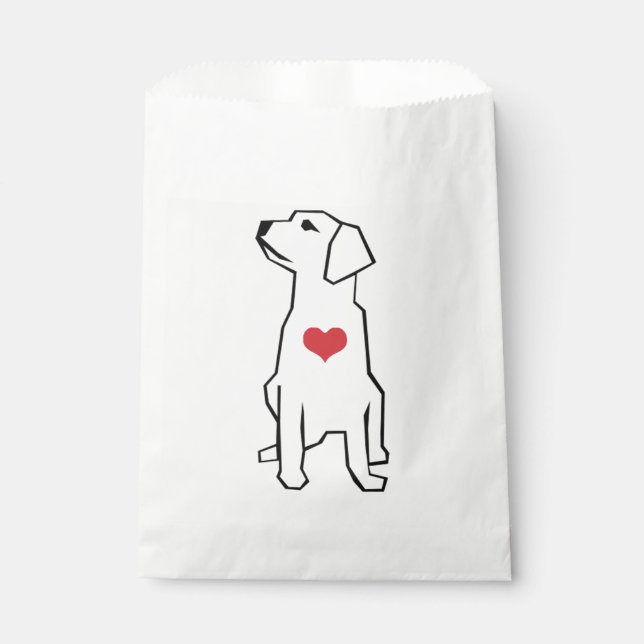 Papel Perro con Bolsa de Favor del Ilustracion del coraz (Anverso)