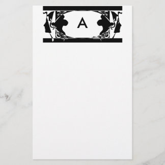 Papel personalizado con silueta Art Nouveau inicia
