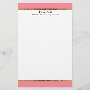 Papel Personalizado de Oro Rosa y Blanco