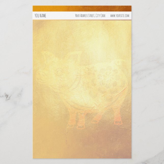 Papel personalizado del año nuevo chino del cerdo  (Anverso)