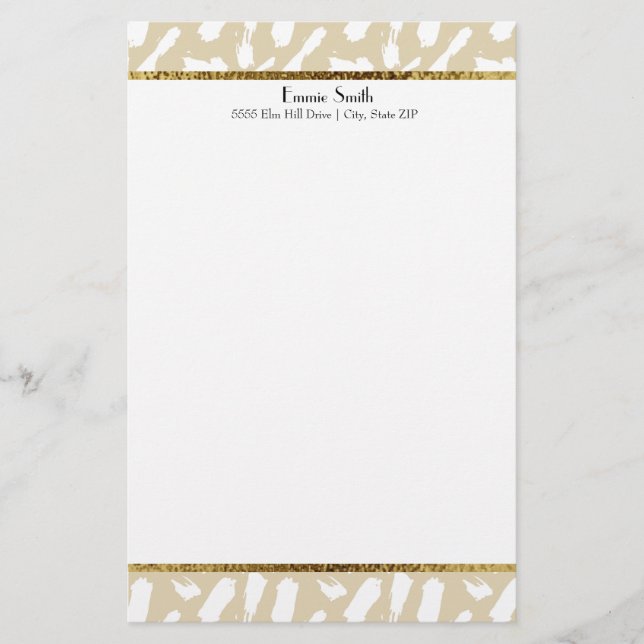 Papel personalizado dorado claro y blanco (Anverso)