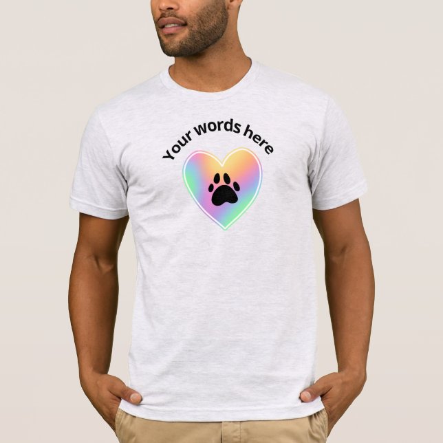 Papel personalizado en camiseta con corazón de arc (Anverso)
