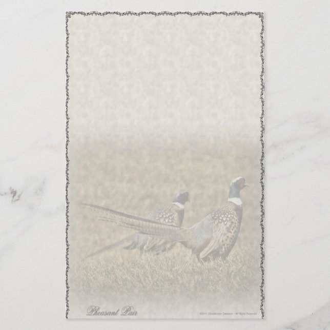 Papel Personalizado Pareja de Faisanes (Anverso)