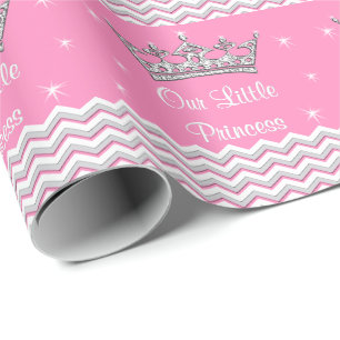 Papel personalizado rosa de la princesa envoltorio