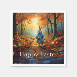Papel Peter Easter Bunny con la servilleta de la cesta d