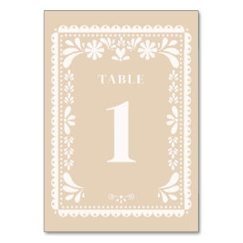 Papel picado Boda números de mesa mexicanos modern