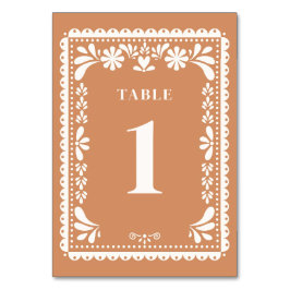 Papel picado Boda números de mesa mexicanos modern