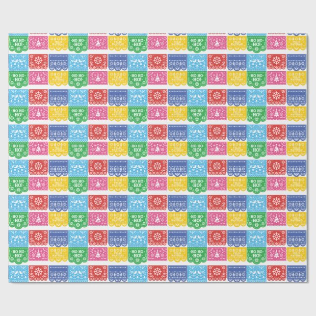 Papel Picado Christmas Wrapping Paper (Superficie plana)