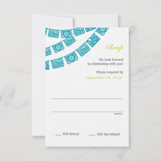 Papel Picado RSVP Boda (Anverso)