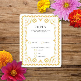 Papel Picado Warm Neutra | Tarjeta RSVP de respues