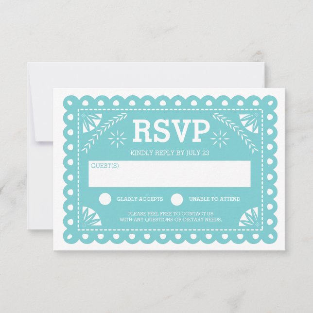 Papel Picado Wedding RSVP (Anverso)
