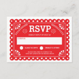 Papel Picado Wedding RSVP Red