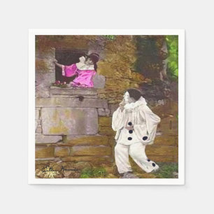 Papel Pierrot y servilleta del cóctel de Columbine