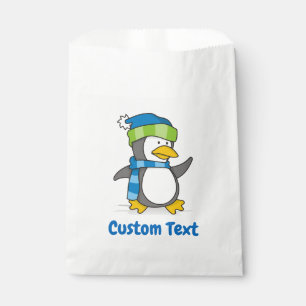 Papel Pingüino pequeño caminando en bolsa de favores de 
