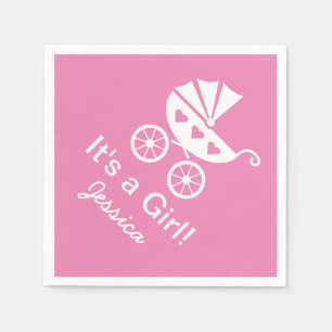 Papel Pink personalizado Es una servilleta de chica de d