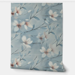 Papel Pintado 21 cumpleaños Almond flor crema azul