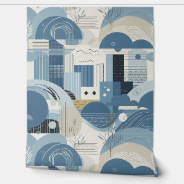 Papel Pintado 21 cumpleaños Almond flor crema azul