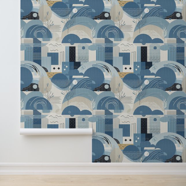 Papel Pintado 21 cumpleaños Almond flor crema azul (Solicitud)