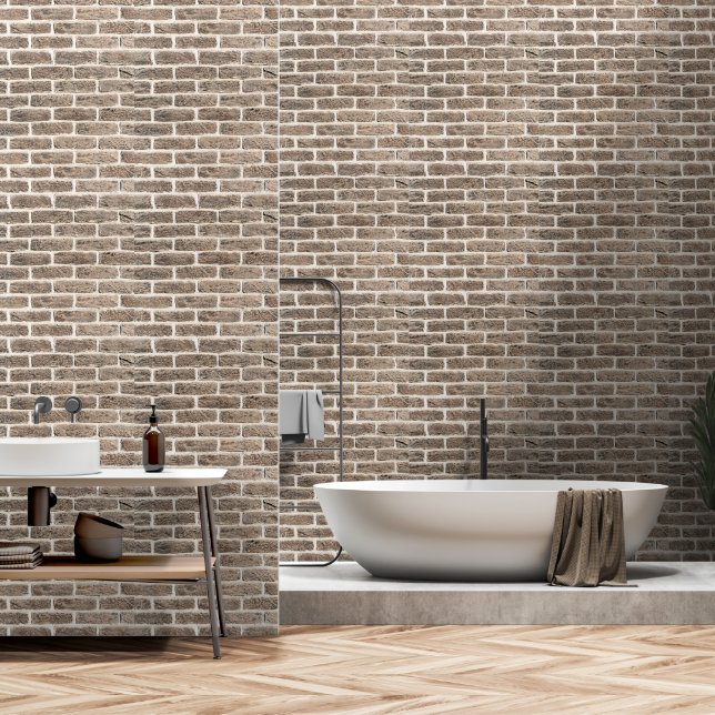 Papel Pintado 2' x 12' Brick Patterned Textured Vinyl  (Baño)