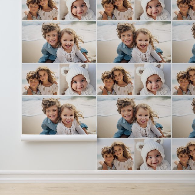 Papel Pintado 3 Collage de fotos con fondo en blanco (Solicitud)